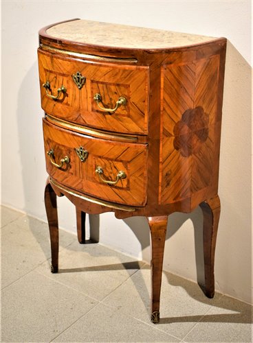 Petite commode à demi-lune  Louis XVI 